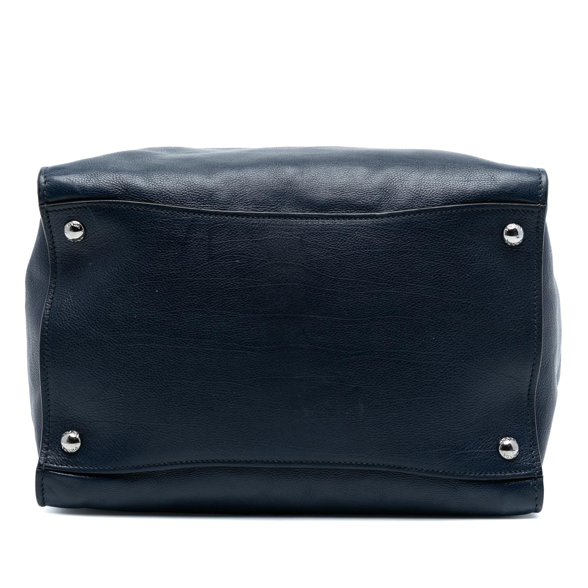 Prada Glace Calf Twin Pocket Double Handle Satchel