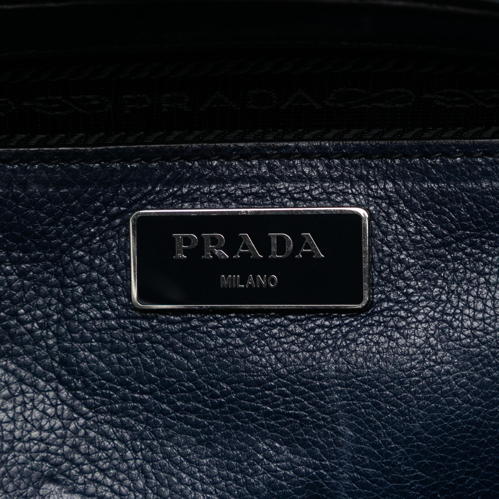 Prada Glace Calf Twin Pocket Double Handle Satchel