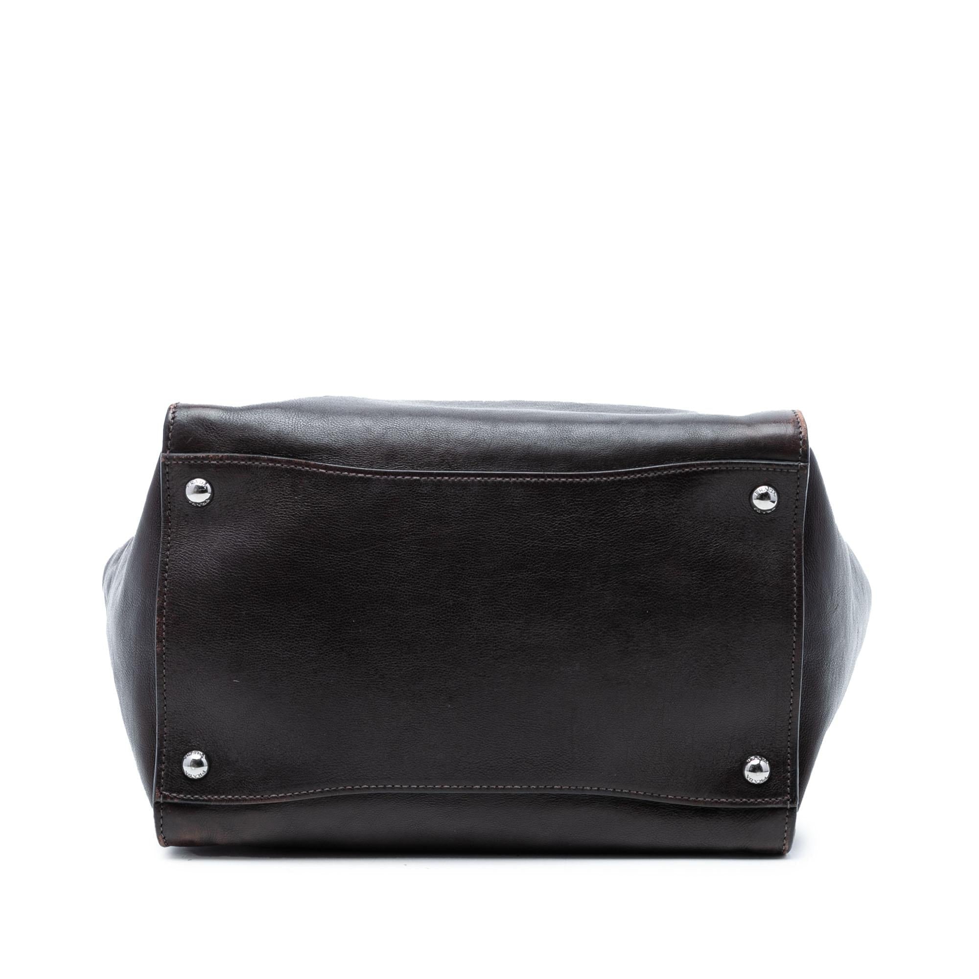 Prada Glace Calf Twin Pocket Double Handle Satchel