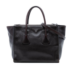 Prada Glace Calf Twin Pocket Double Handle Satchel