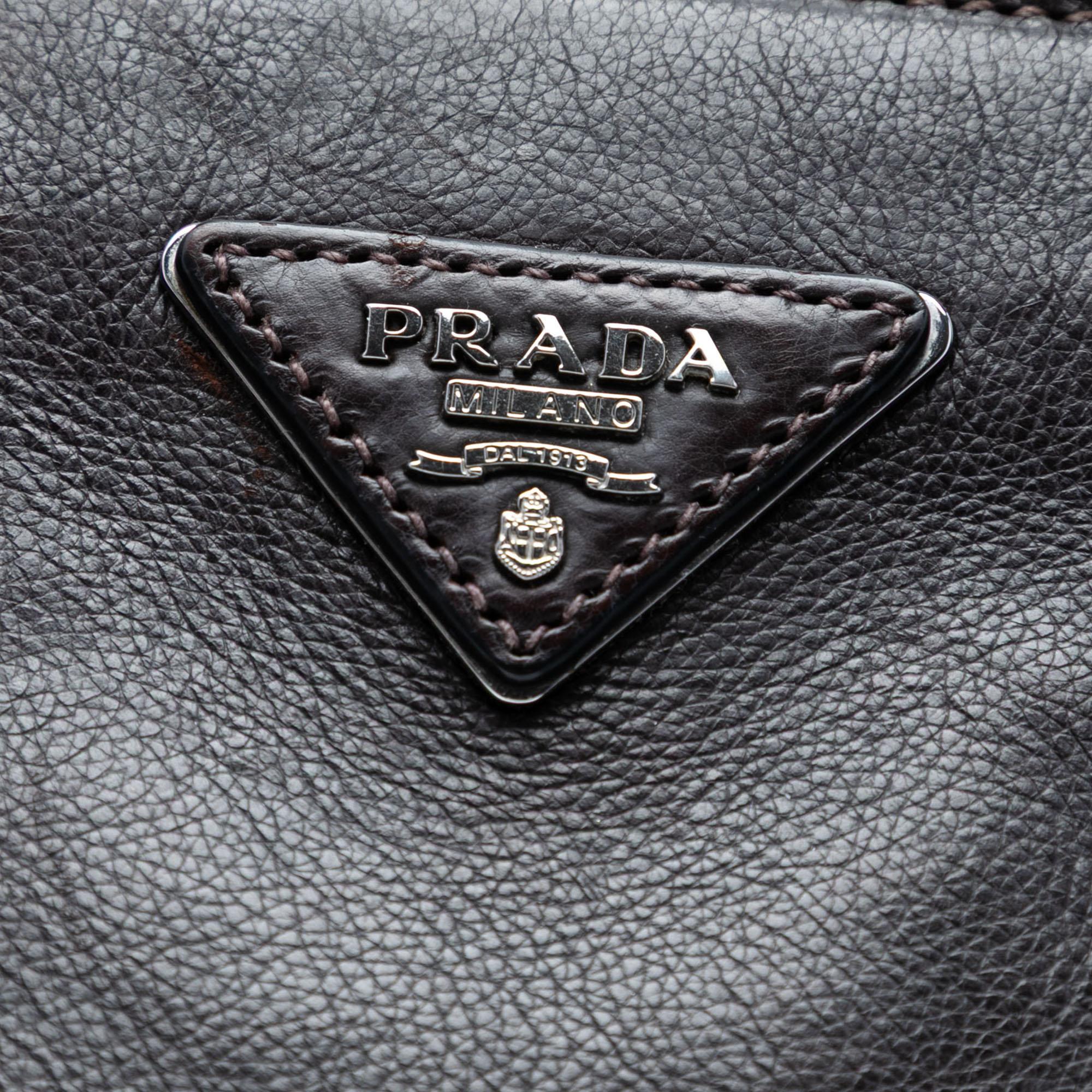 Prada Glace Calf Twin Pocket Double Handle Satchel