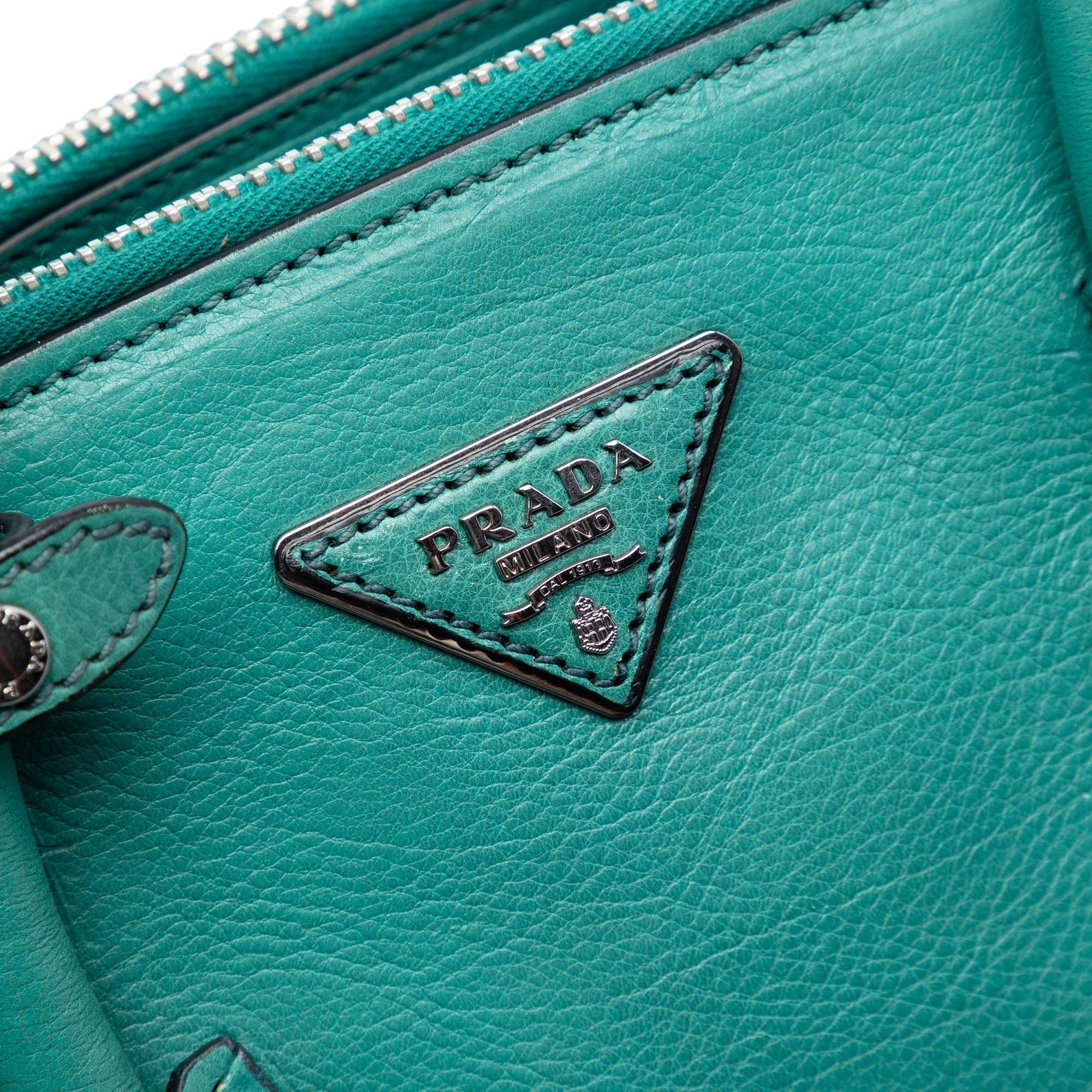 Prada Glace Calf Twin Pocket Double Handle Satchel