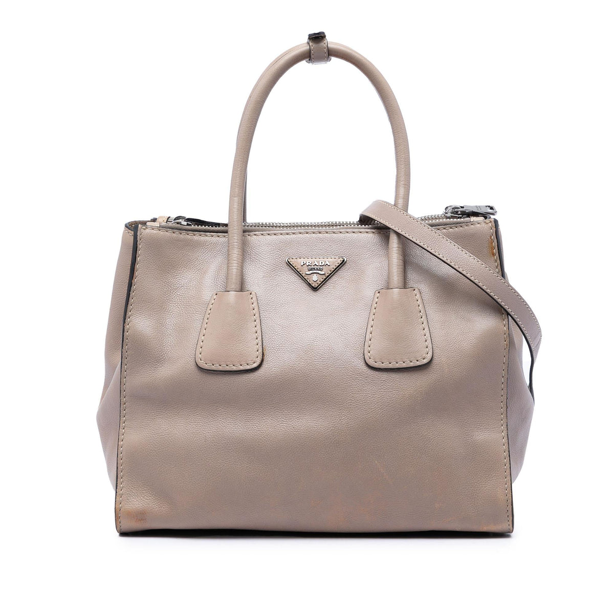 Prada Glace Calf Twin Pocket Double Handle Satchel