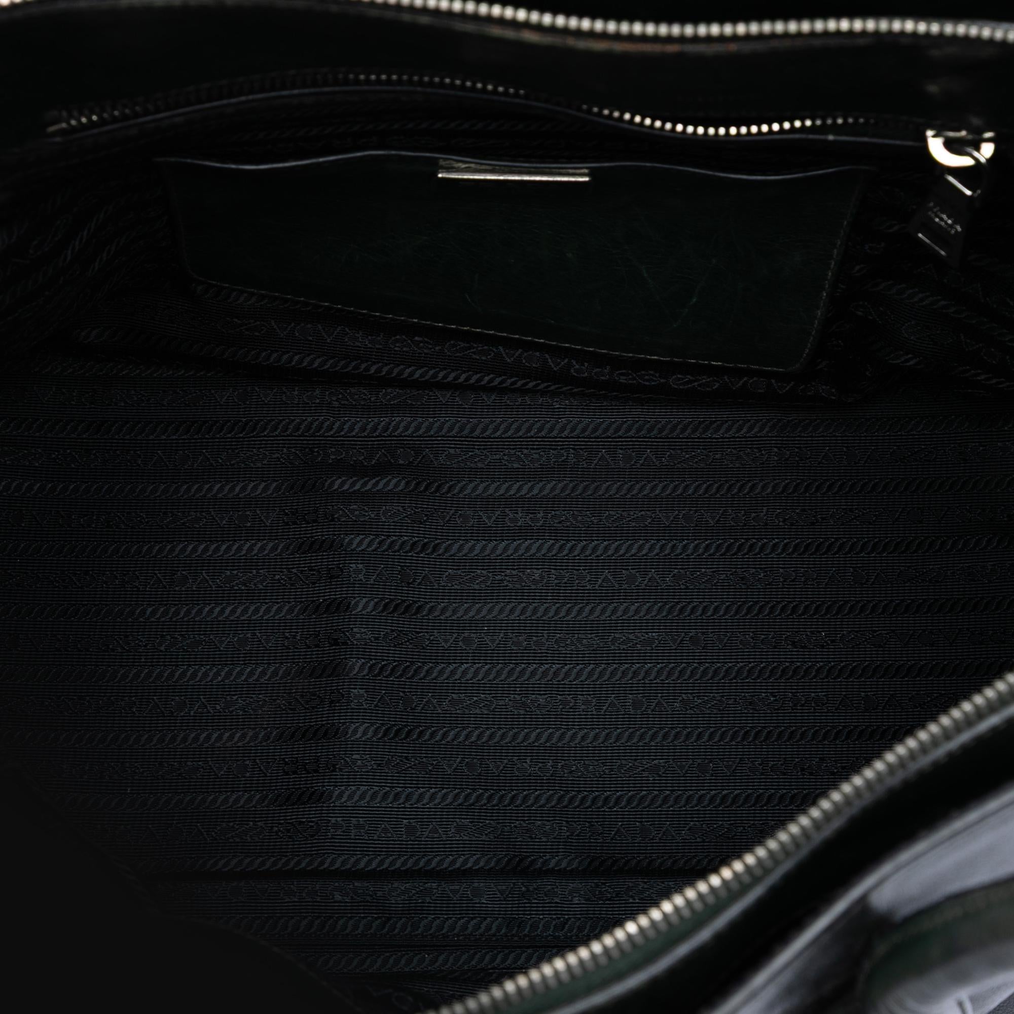 Prada Glace Calf Zip Satchel