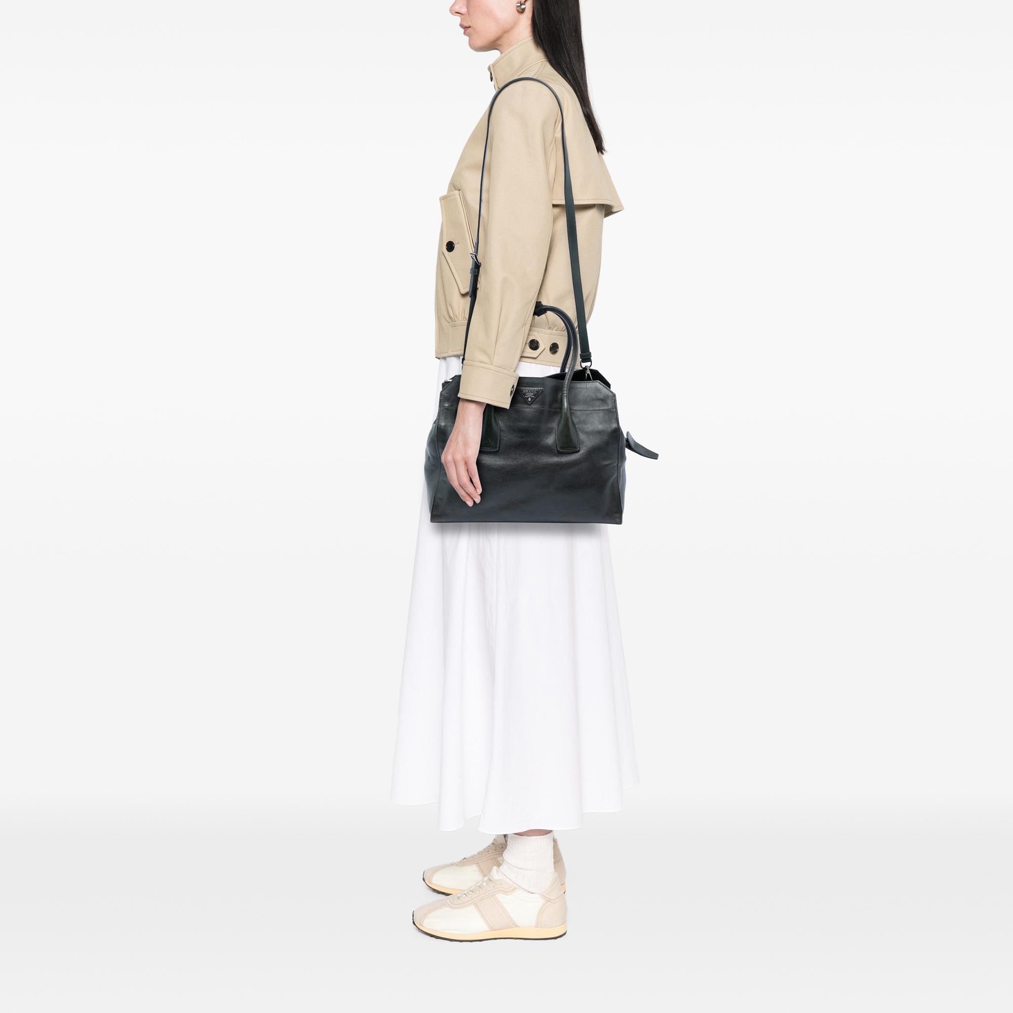 Prada Glace Calf Zip Satchel