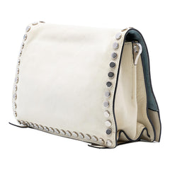 Prada Glace Calfskin Studded Etiquette Flap