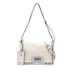 Prada Glace Calfskin Studded Etiquette Flap