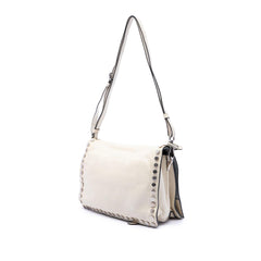 Prada Glace Calfskin Studded Etiquette Flap