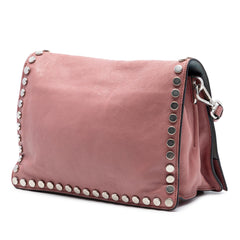 Prada Glace Calfskin Studded Etiquette Flap