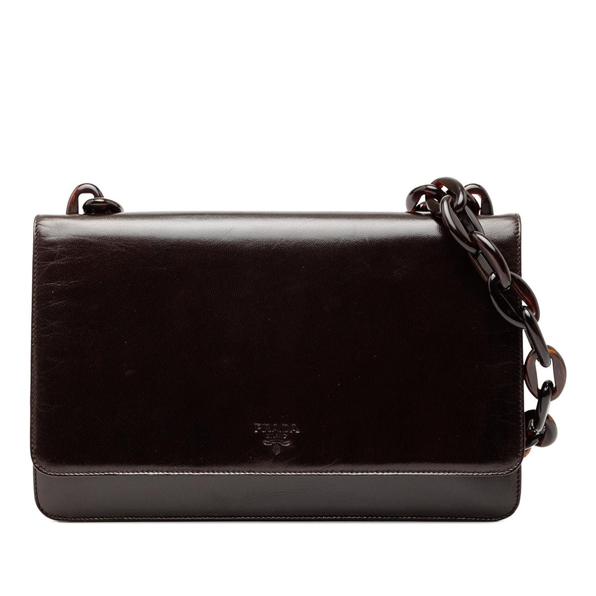 Prada Goatskin Madras Swing Chain Shoulder Bag