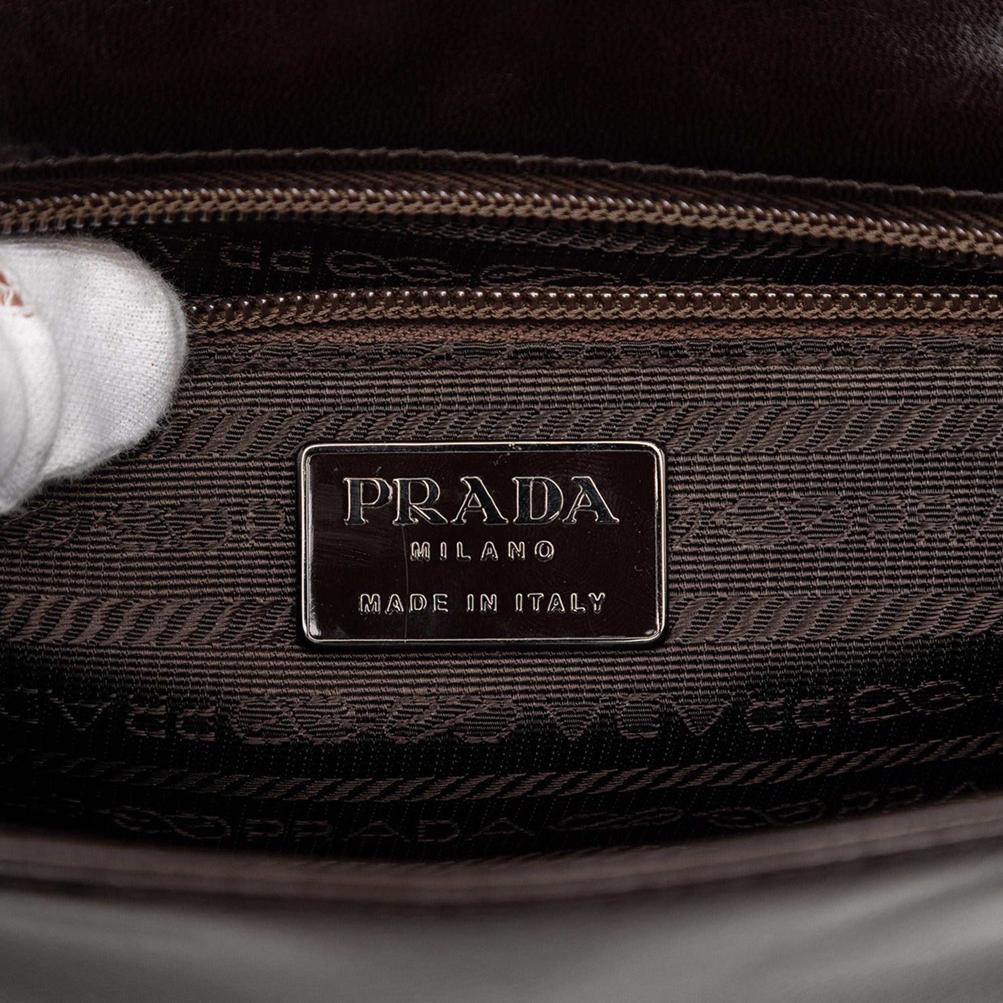 Prada Goatskin Madras Swing Chain Shoulder Bag