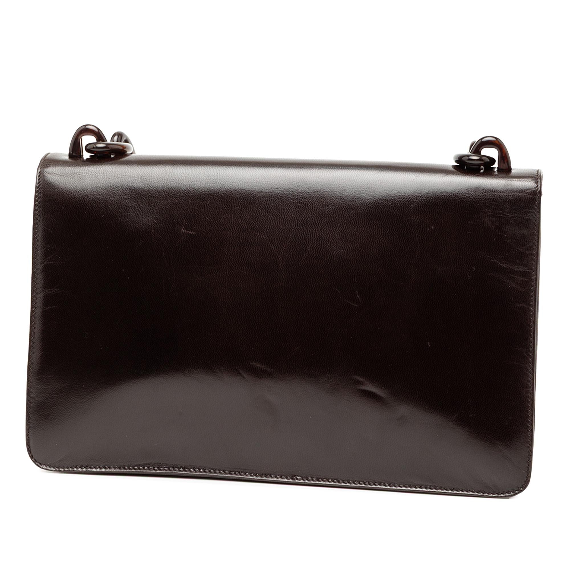 Prada Goatskin Madras Swing Chain Shoulder Bag