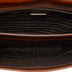 Prada Goatskin Madras Swing Chain Shoulder Bag