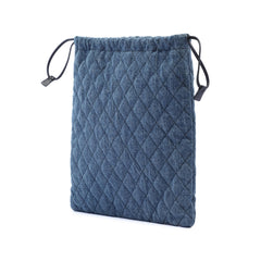 Prada Impuntu  Denim Embroidered Drawstring Pouch