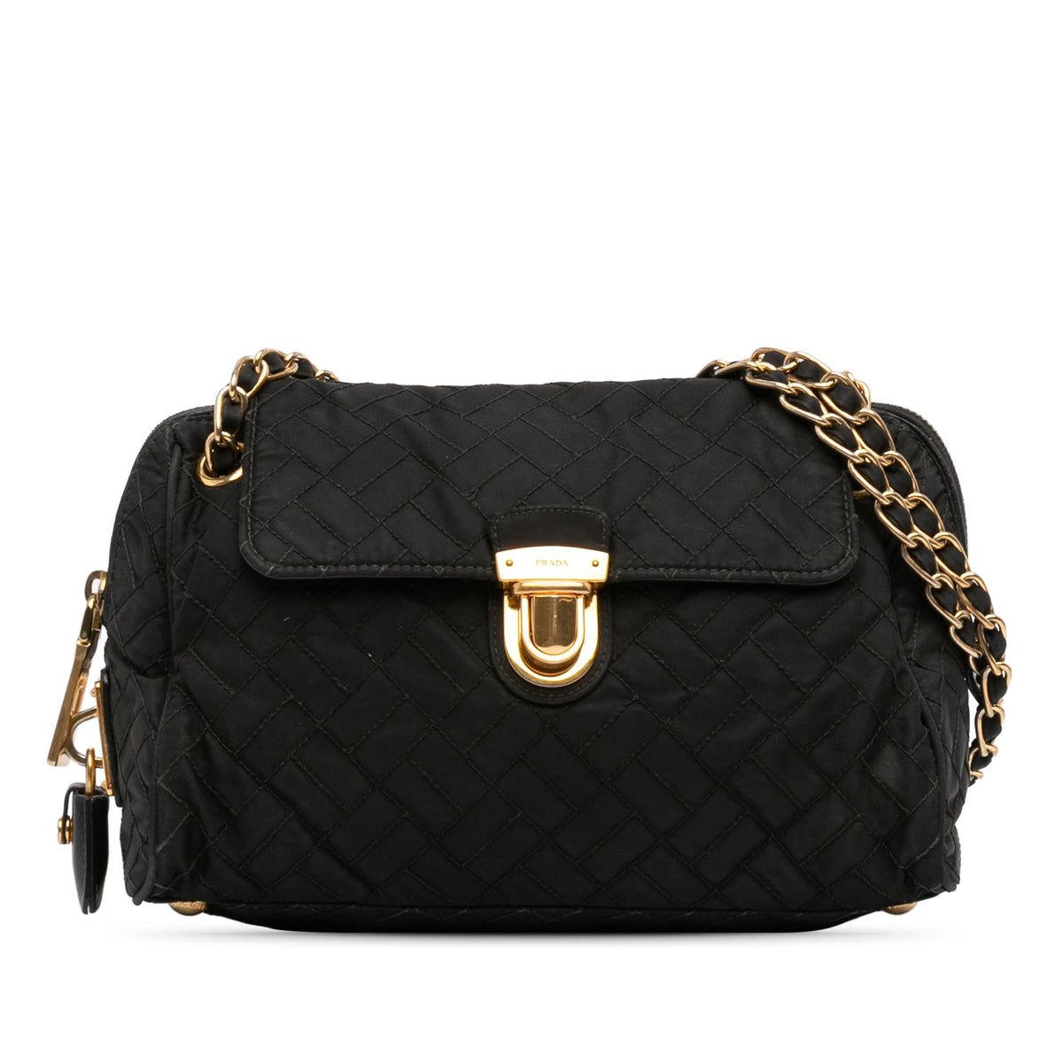 Prada Impuntu Tessuto Chain Flap Shoulder Bag