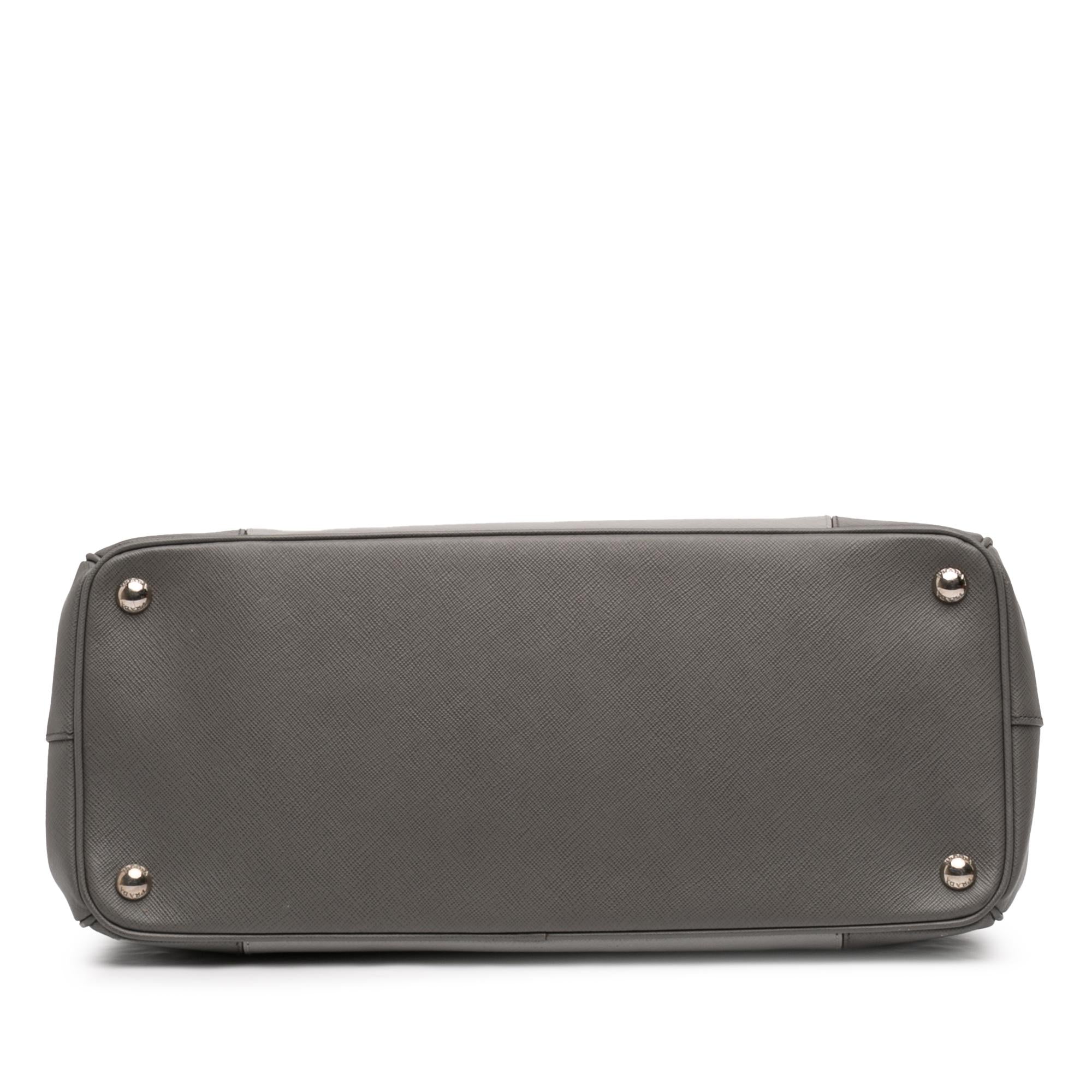 Prada Large Bicolor Saffiano Lux Galleria Double Zip Satchel