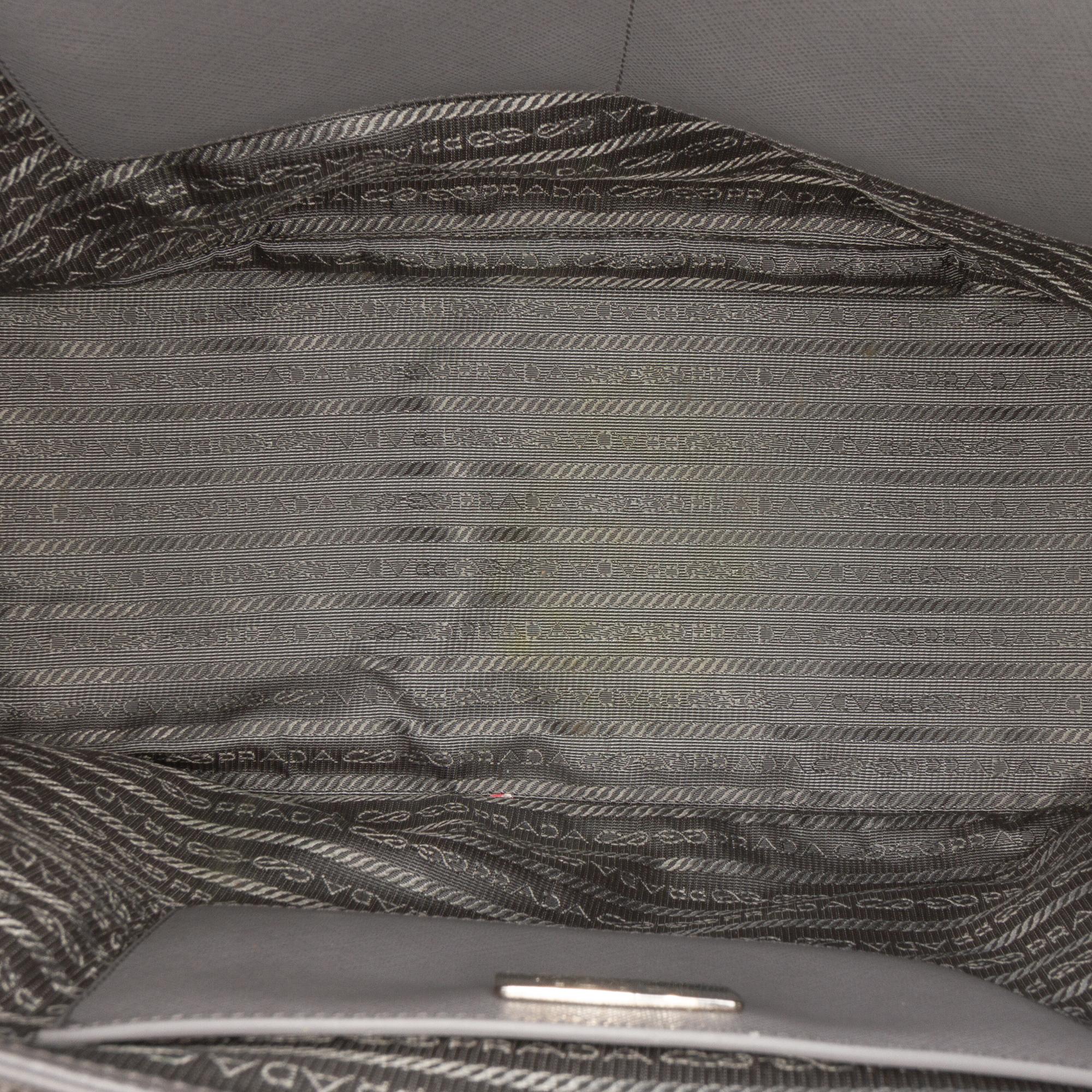 Prada Large Bicolor Saffiano Lux Galleria Double Zip Satchel