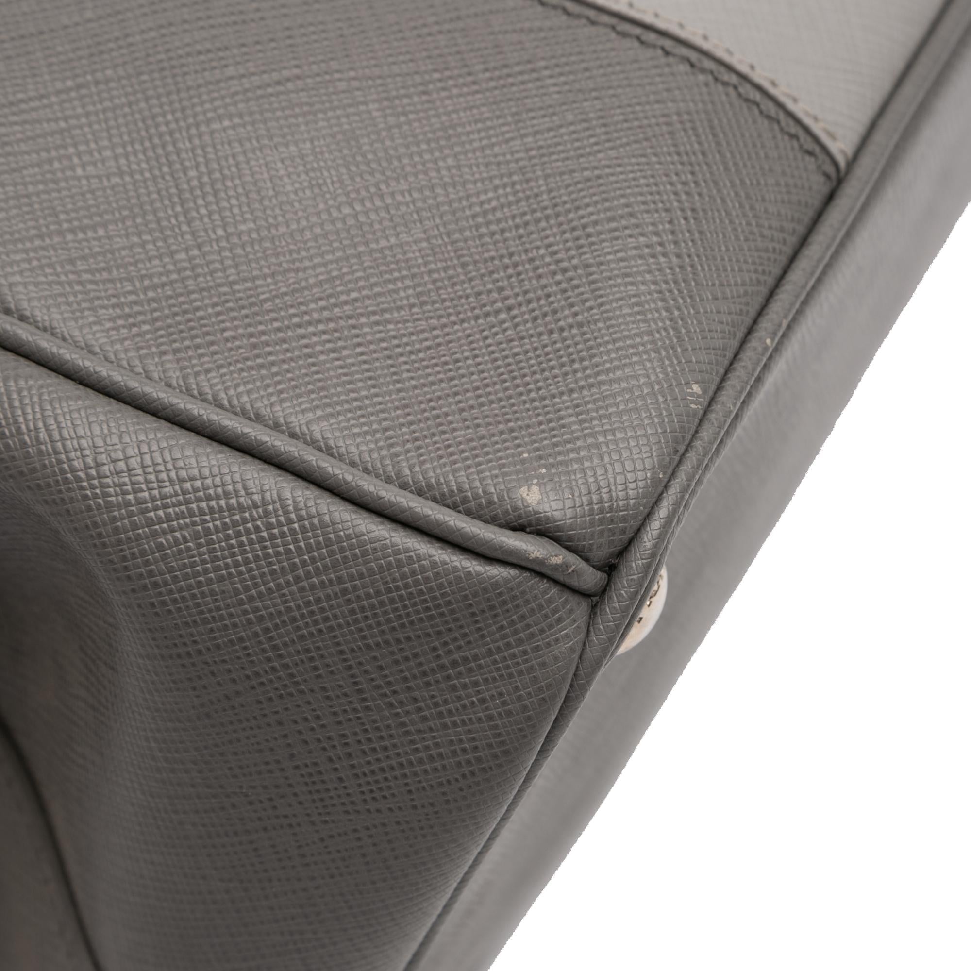 Prada Large Bicolor Saffiano Lux Galleria Double Zip Satchel