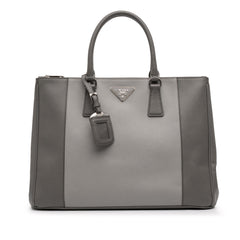 Prada Large Bicolor Saffiano Lux Galleria Double Zip Satchel