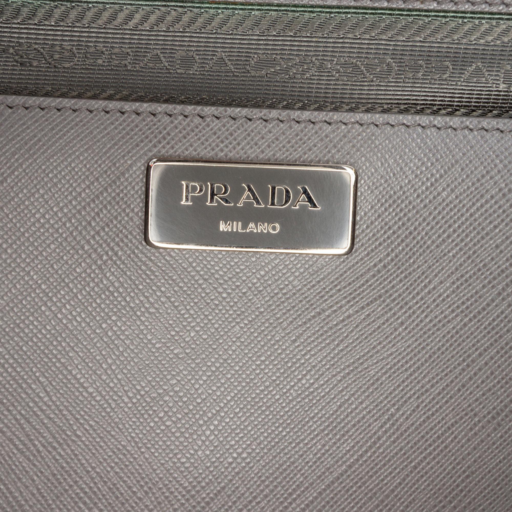 Prada Large Bicolor Saffiano Lux Galleria Double Zip Satchel
