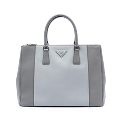 Prada Large Bicolor Saffiano Lux Galleria Double Zip Satchel