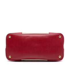 Prada Large Canapa and Saffiano Double Satchel