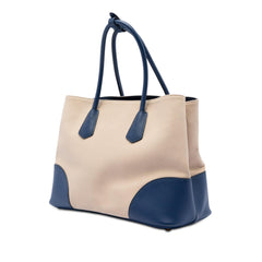 Prada Large Canapa and Saffiano Double Satchel