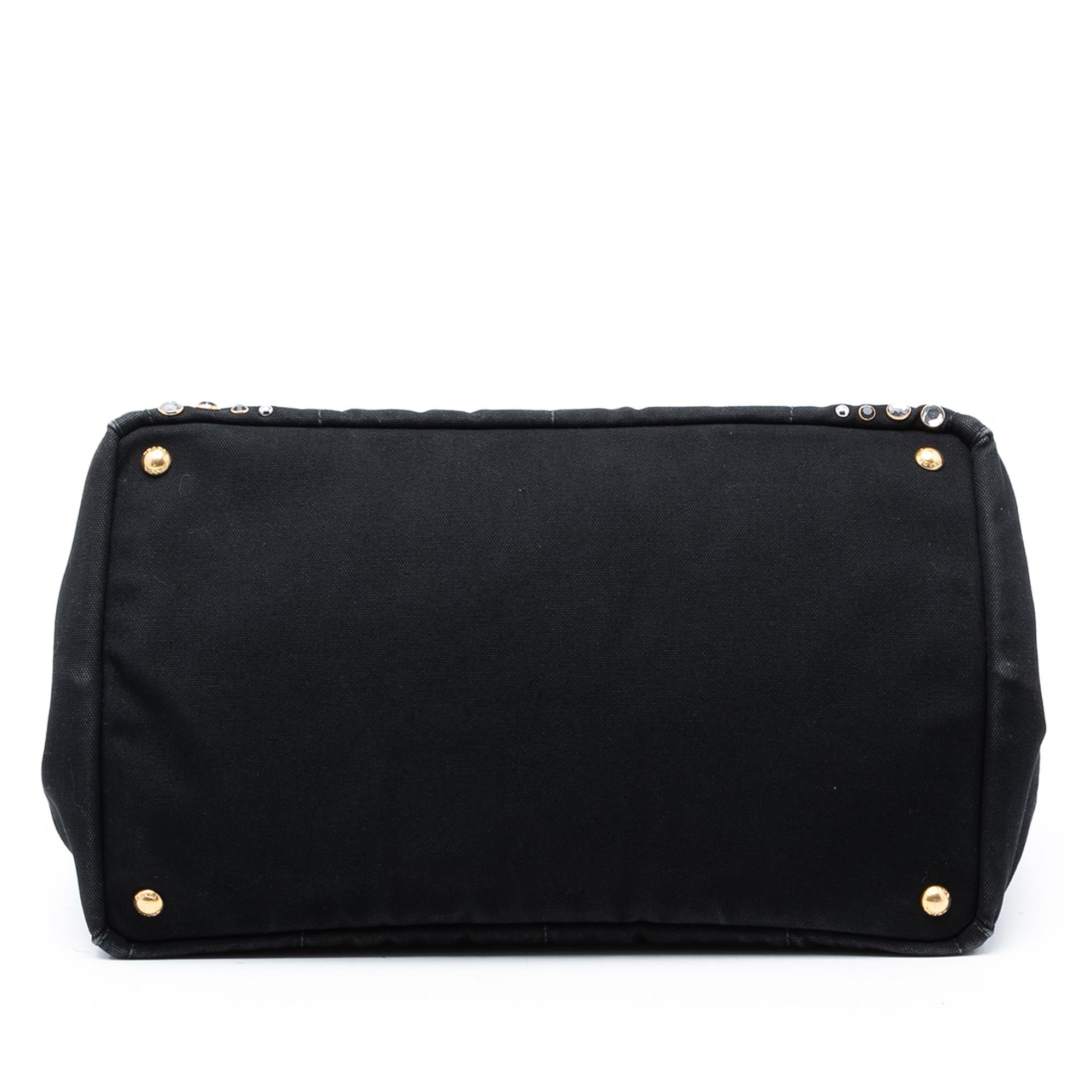 Prada Large Canvas Canapa Bijoux Satchel