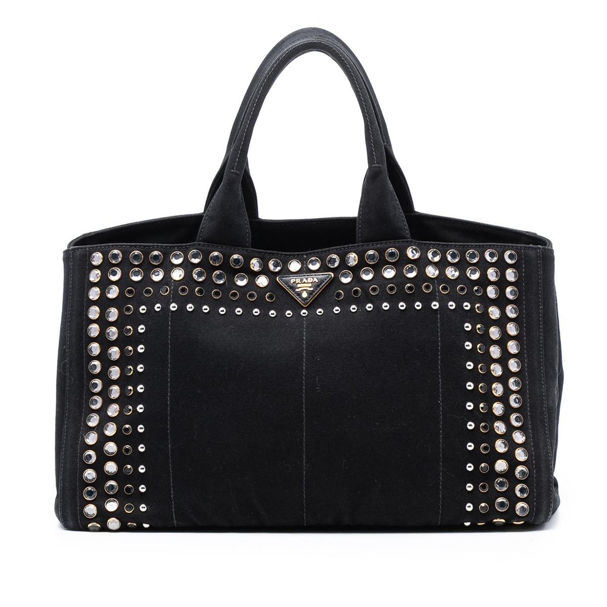 Prada Large Canvas Canapa Bijoux Satchel