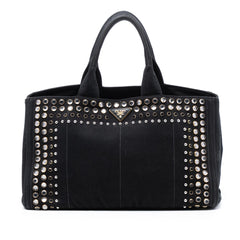 Prada Large Canvas Canapa Bijoux Satchel