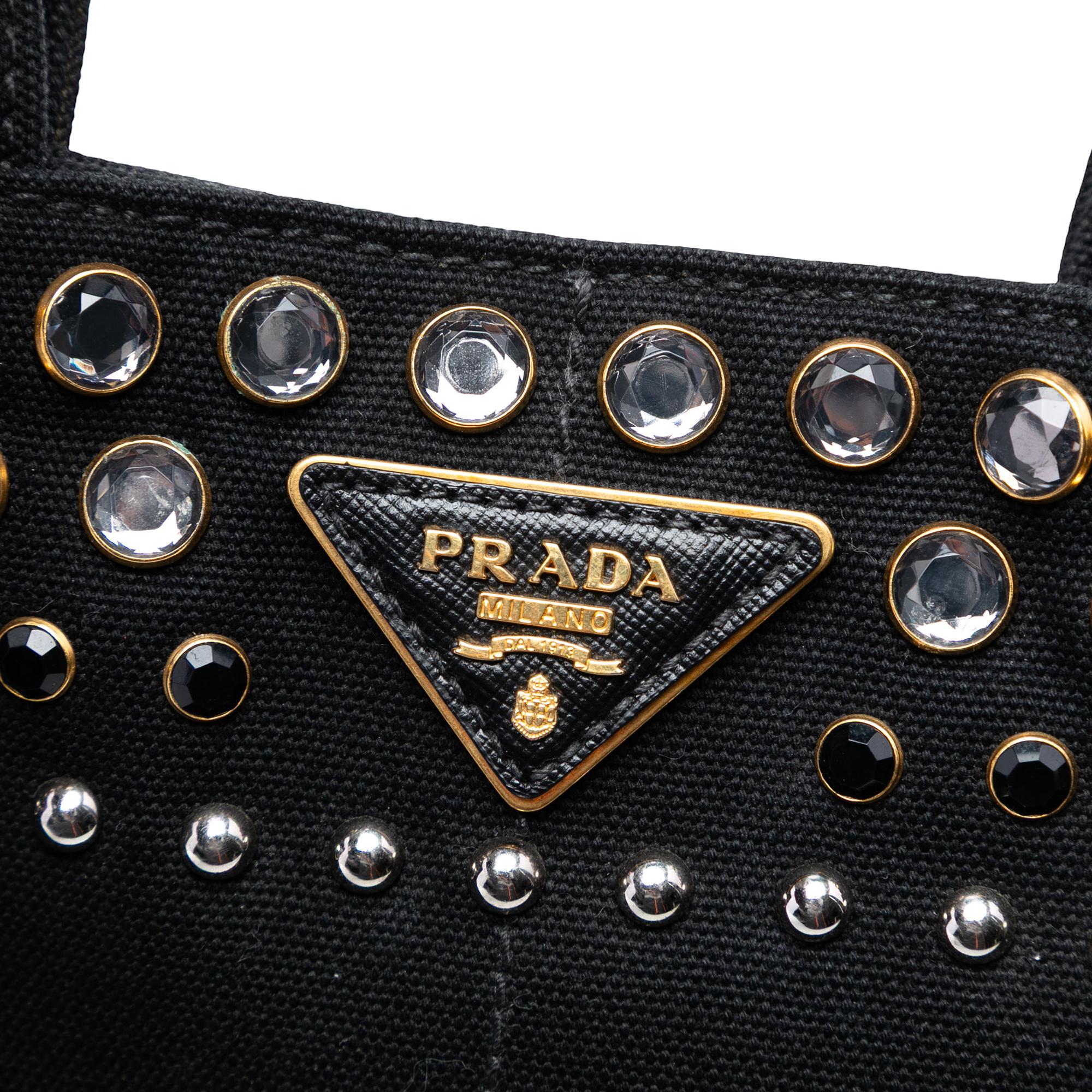 Prada Large Canvas Canapa Bijoux Satchel