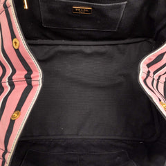 Prada Large Canvas Canapa Righe Striped Satchel
