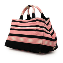 Prada Large Canvas Canapa Righe Striped Satchel