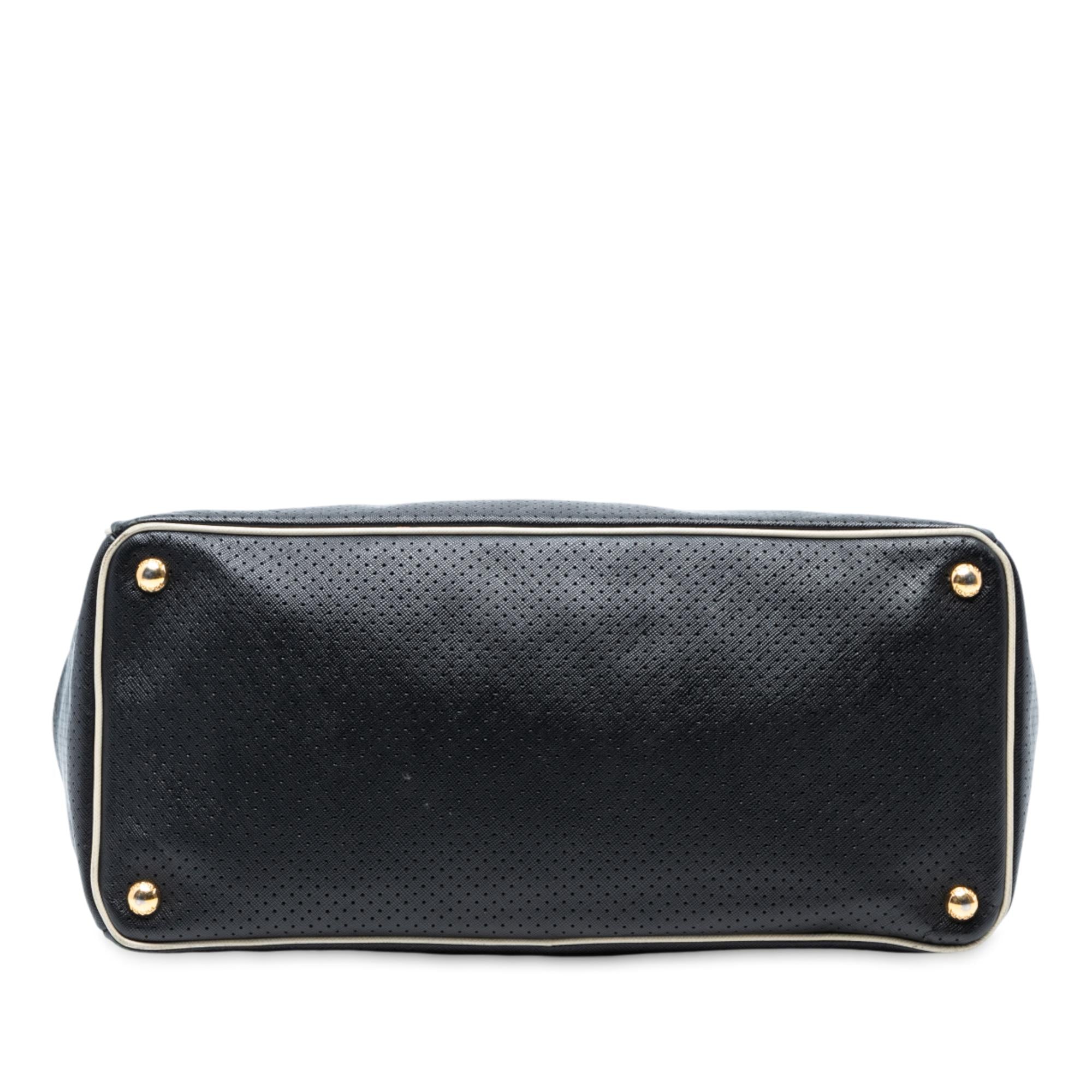 Prada Large Perforated Saffiano Lux Galleria Zip Tote