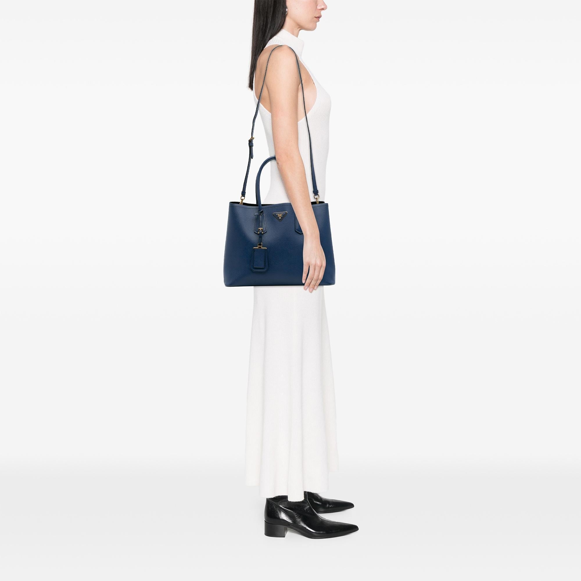 Prada Large Saffiano Cuir Double Satchel