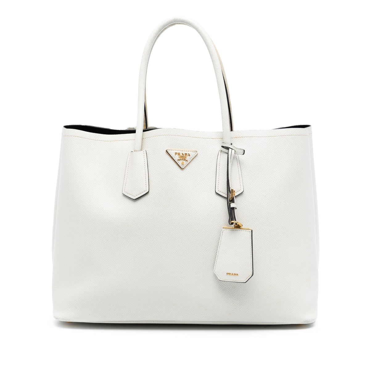 Prada Large Saffiano Cuir Double Satchel