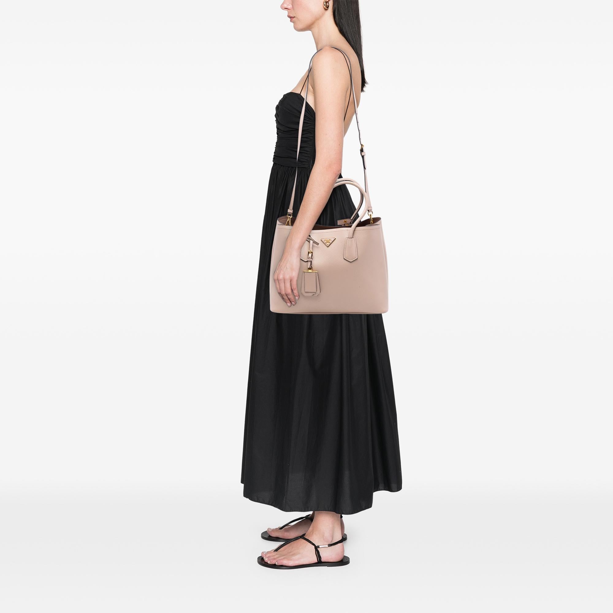 Prada Large Saffiano Cuir Double Satchel