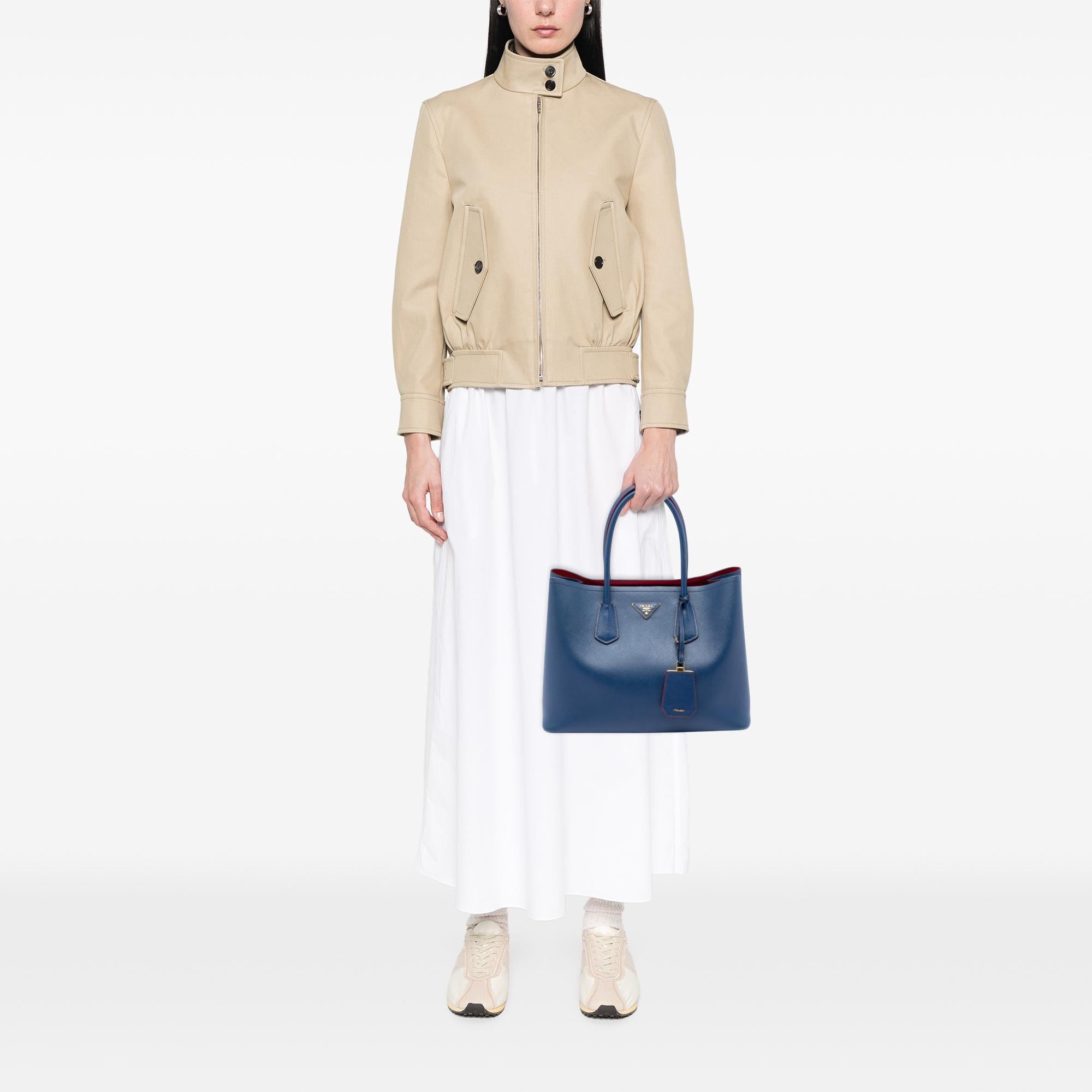 Prada Large Saffiano Cuir Double Satchel