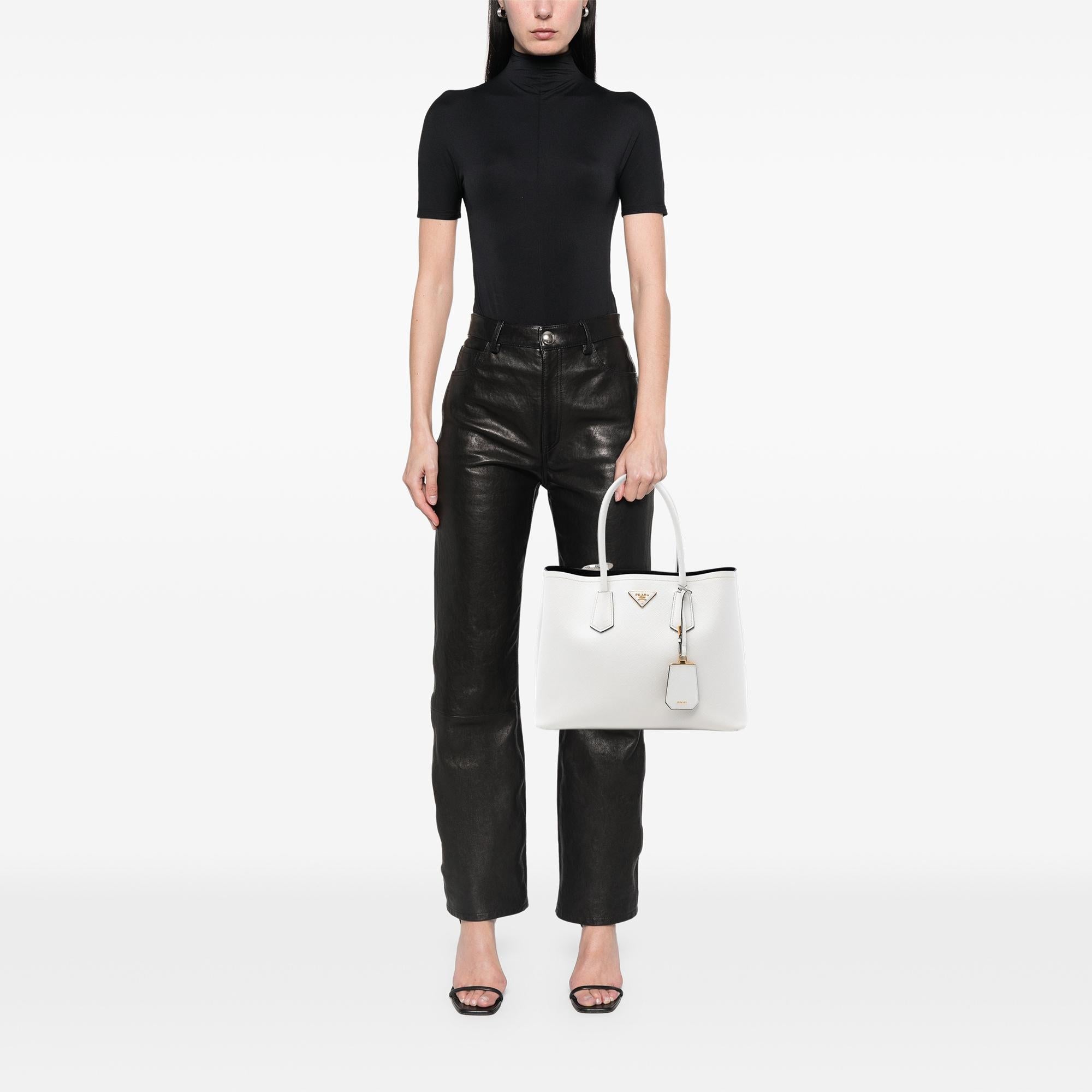 Prada Large Saffiano Cuir Double Satchel