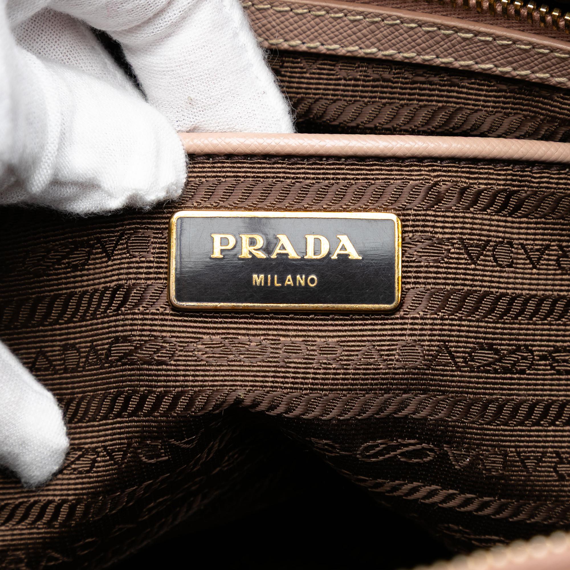Prada Large Saffiano Lux Galleria Double Zip Satchel