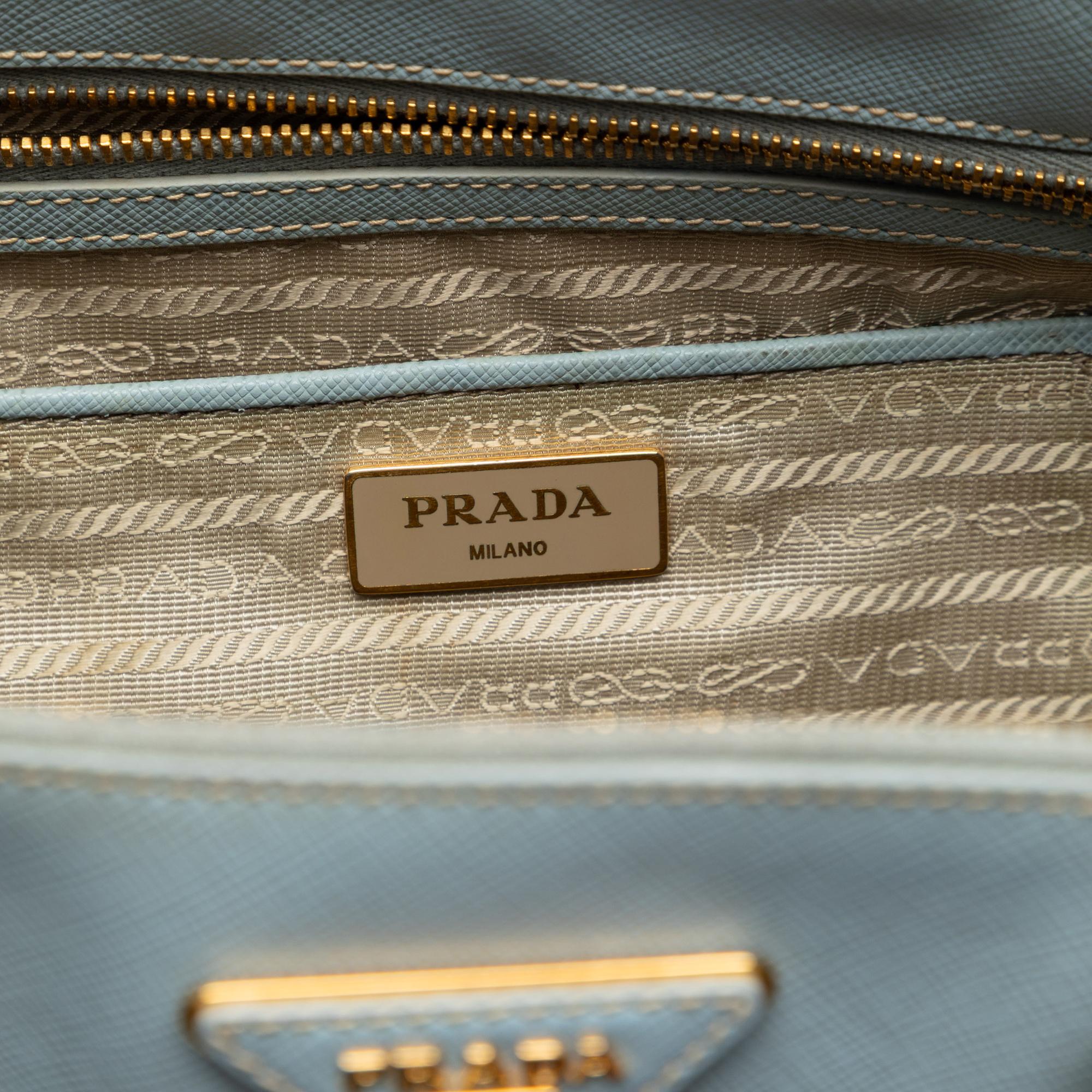 Prada Large Saffiano Lux Galleria Double Zip Satchel