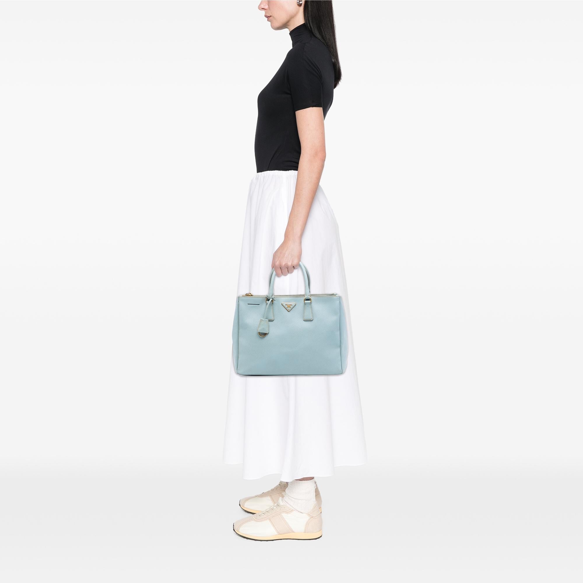 Prada Large Saffiano Lux Galleria Double Zip Satchel