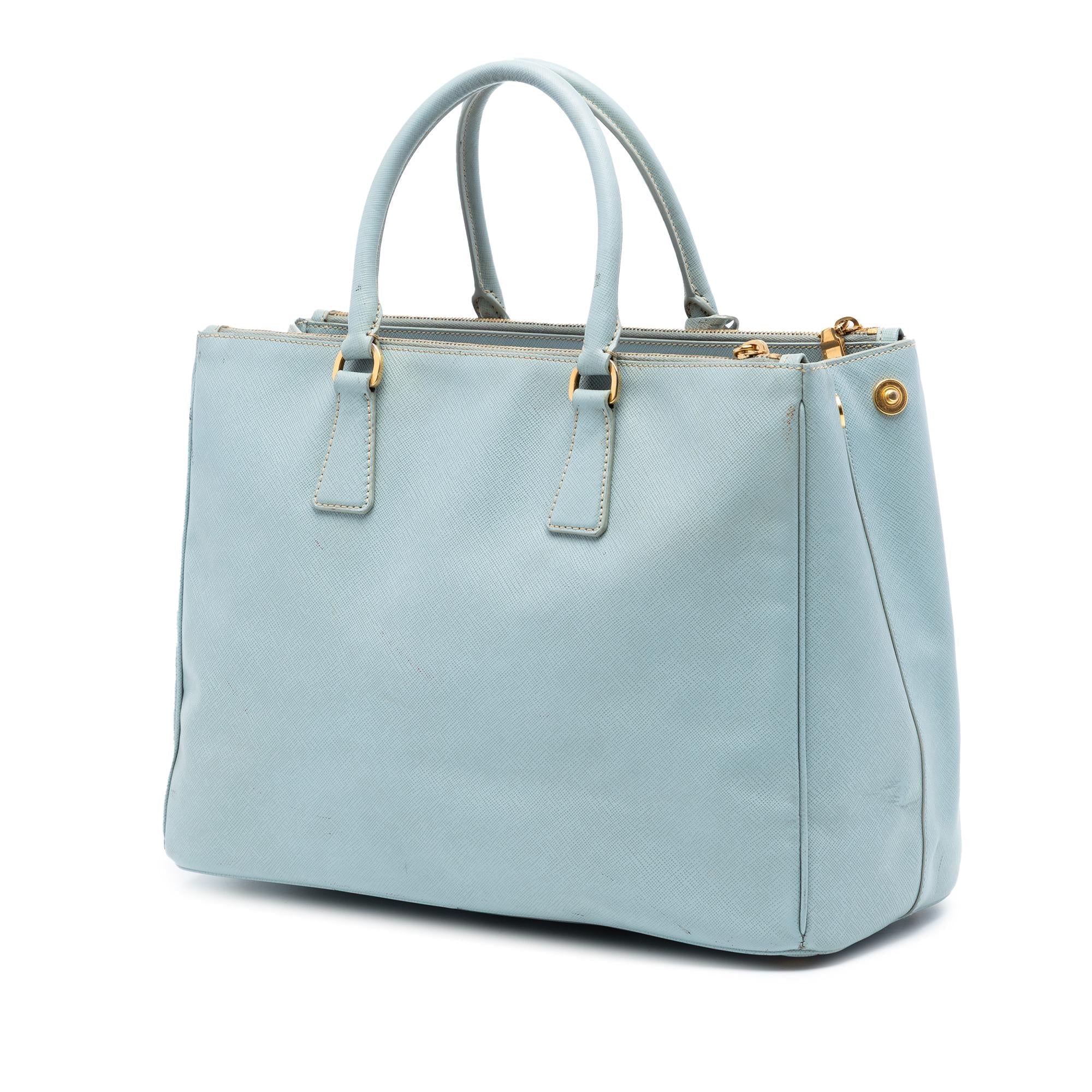 Prada Large Saffiano Lux Galleria Double Zip Satchel