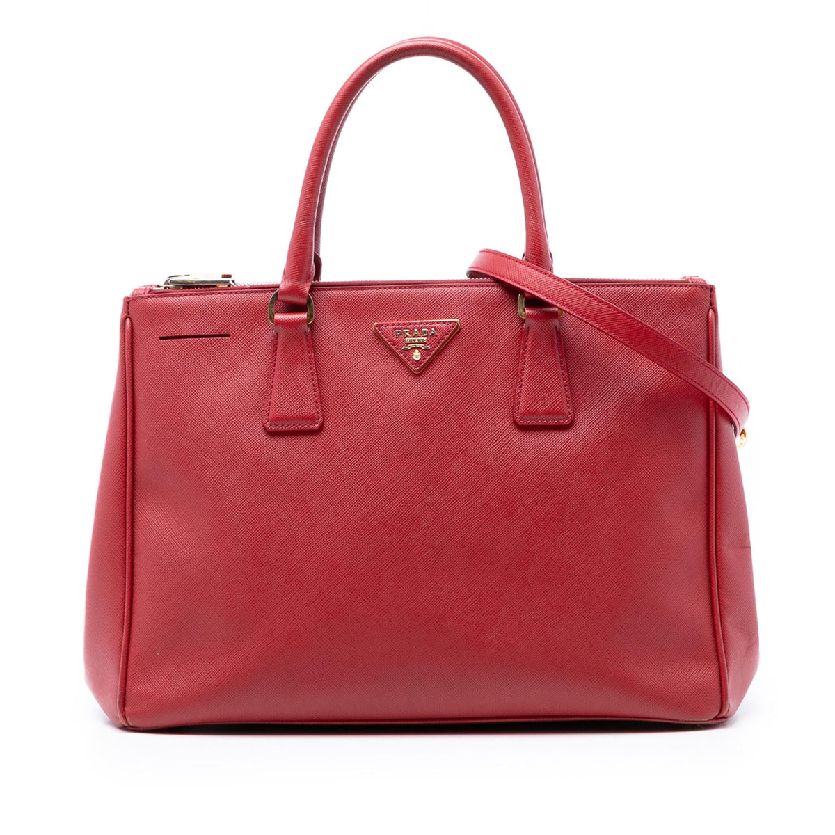 Prada Large Saffiano Lux Galleria Double Zip Satchel