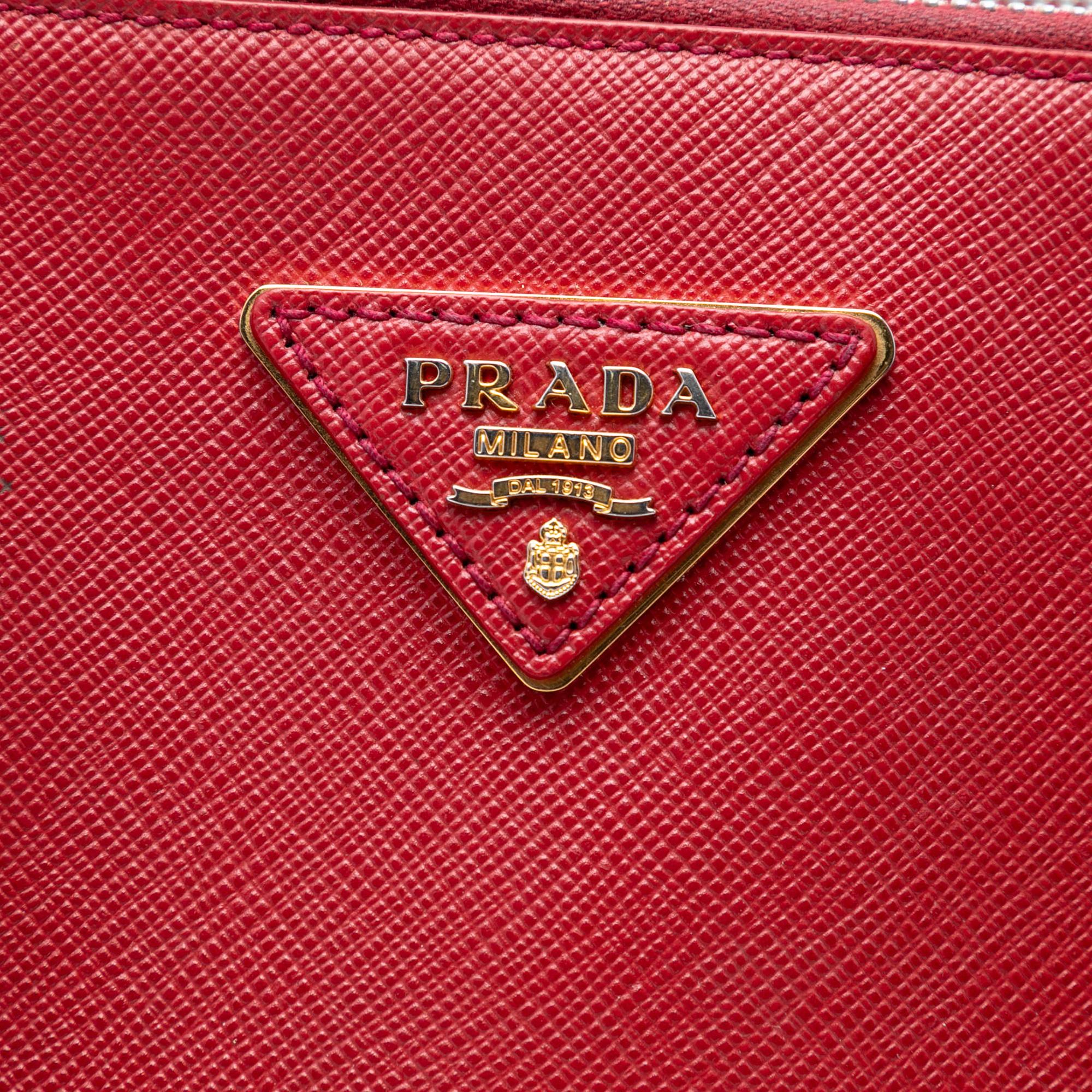 Prada Large Saffiano Lux Galleria Double Zip Satchel