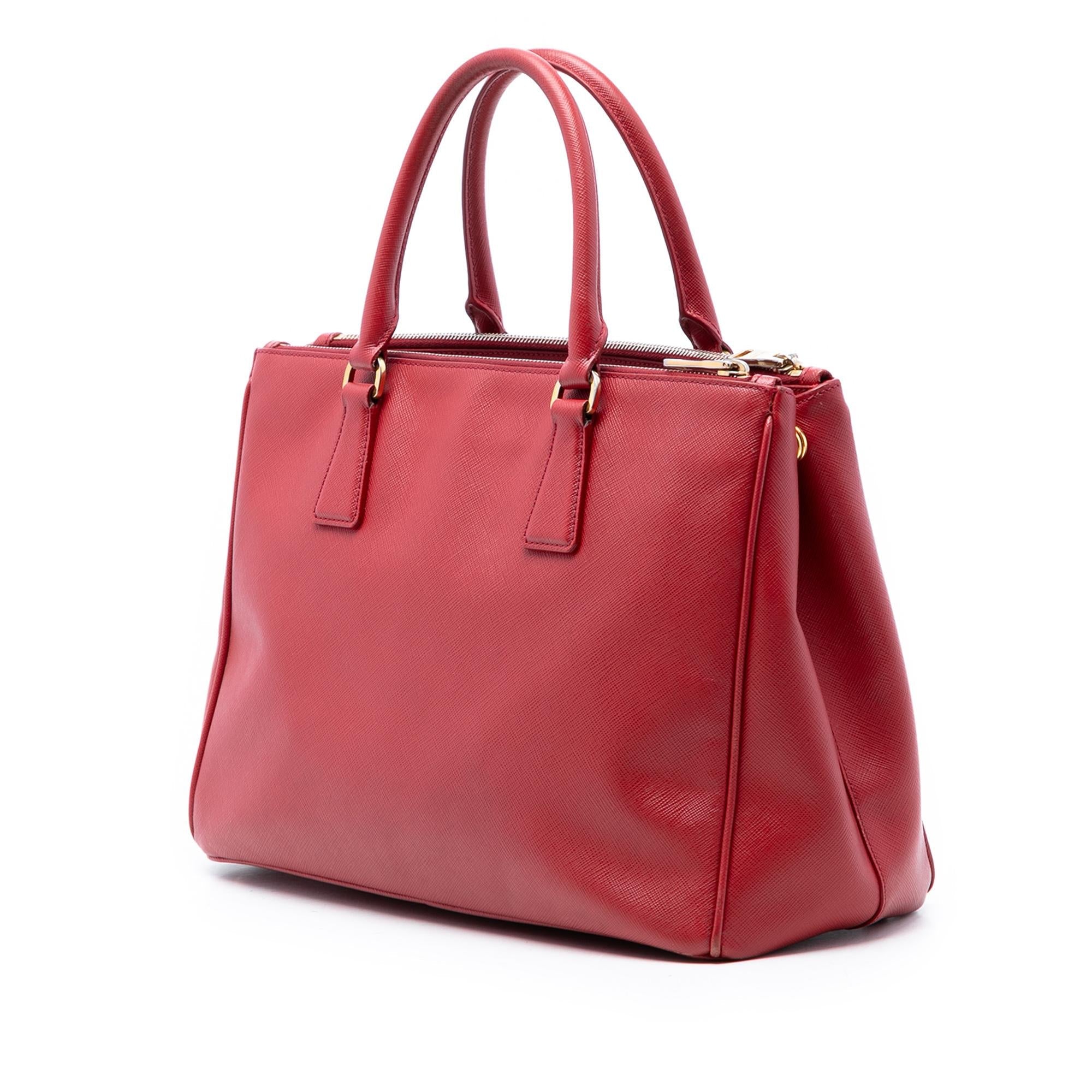Prada Large Saffiano Lux Galleria Double Zip Satchel