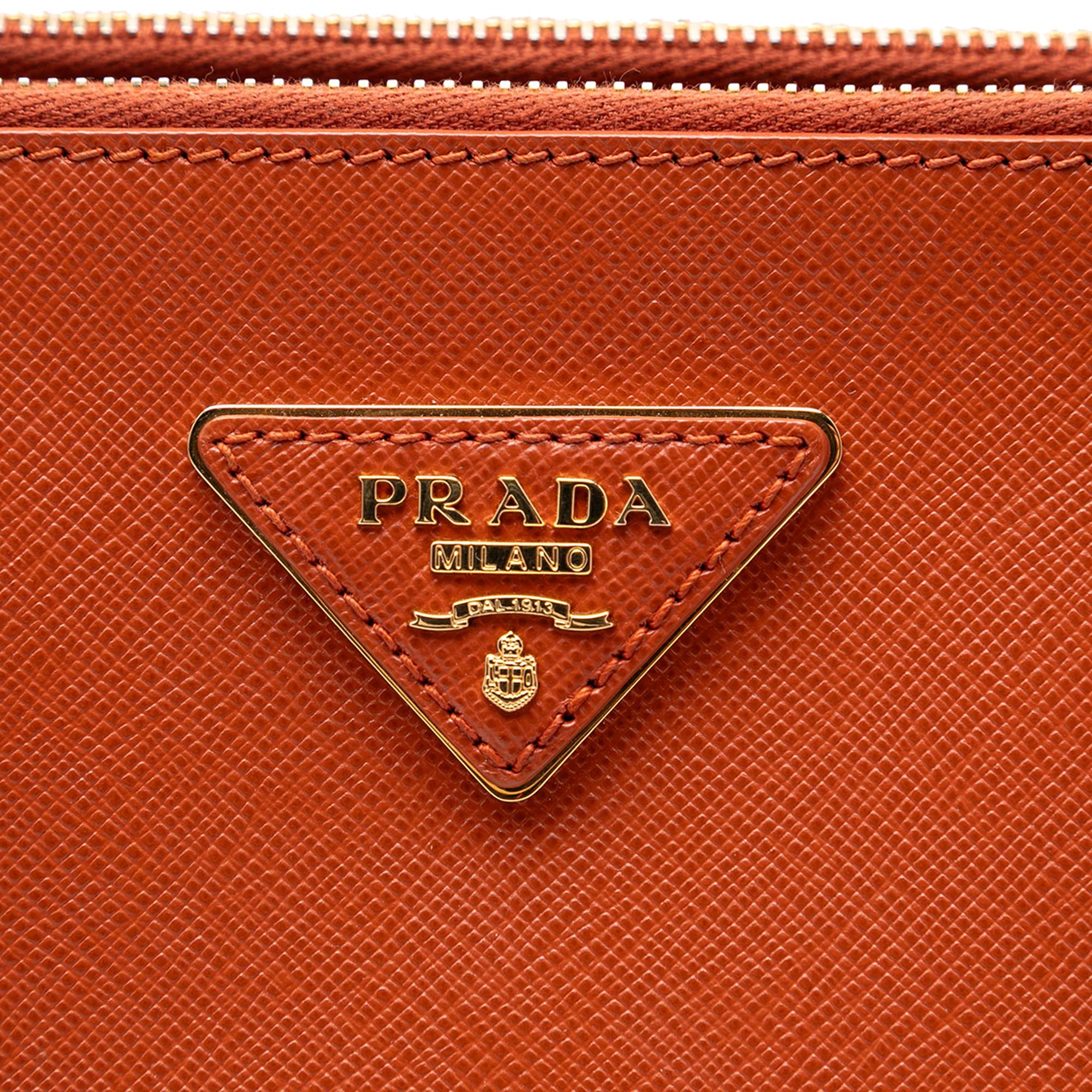 Prada Large Saffiano Lux Galleria Double Zip Satchel