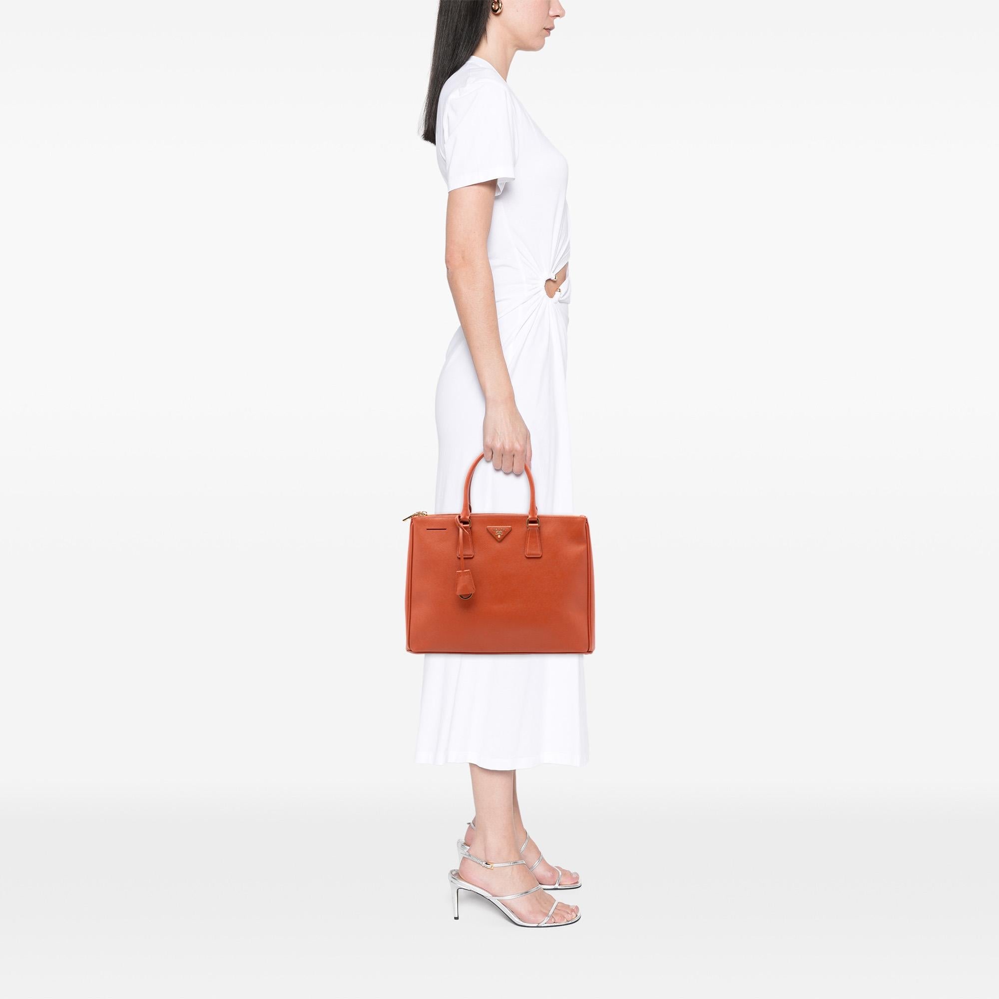 Prada Large Saffiano Lux Galleria Double Zip Satchel