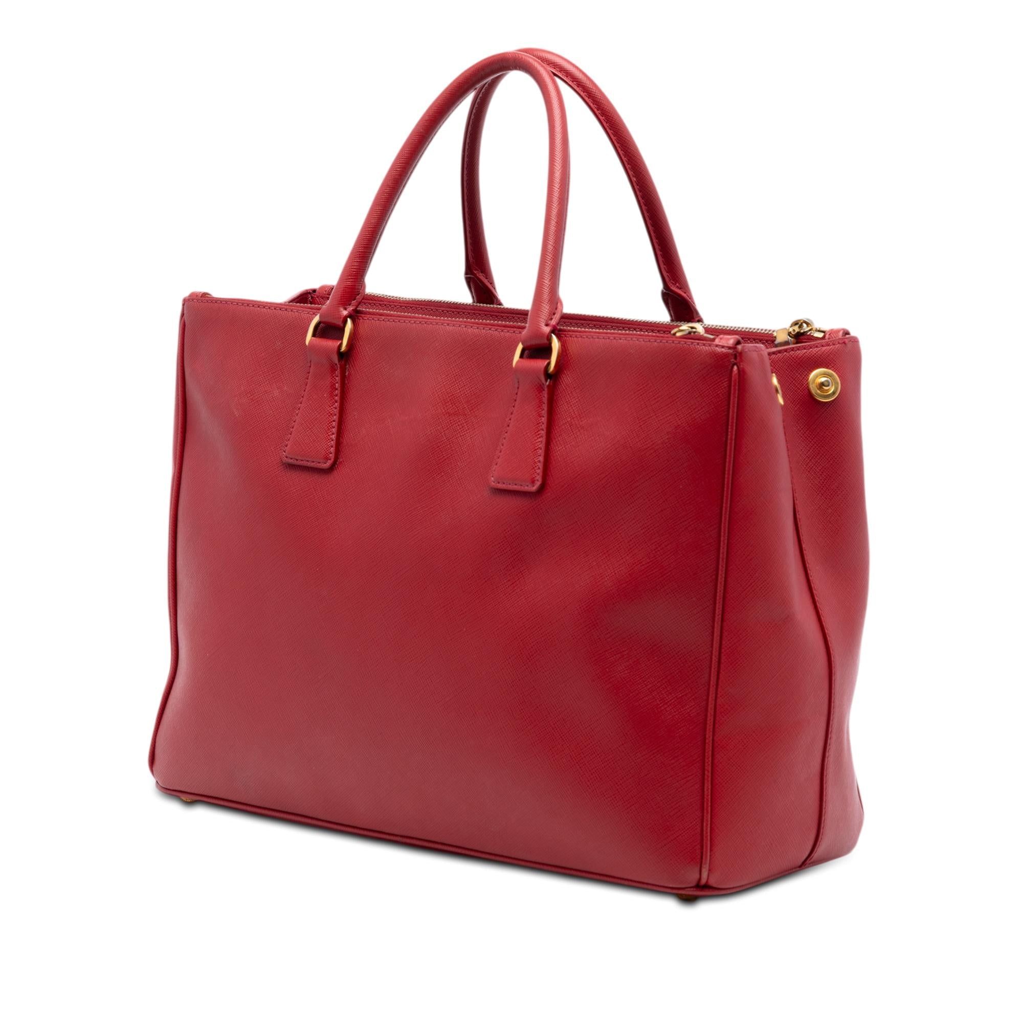 Prada Large Saffiano Lux Galleria Double Zip Satchel