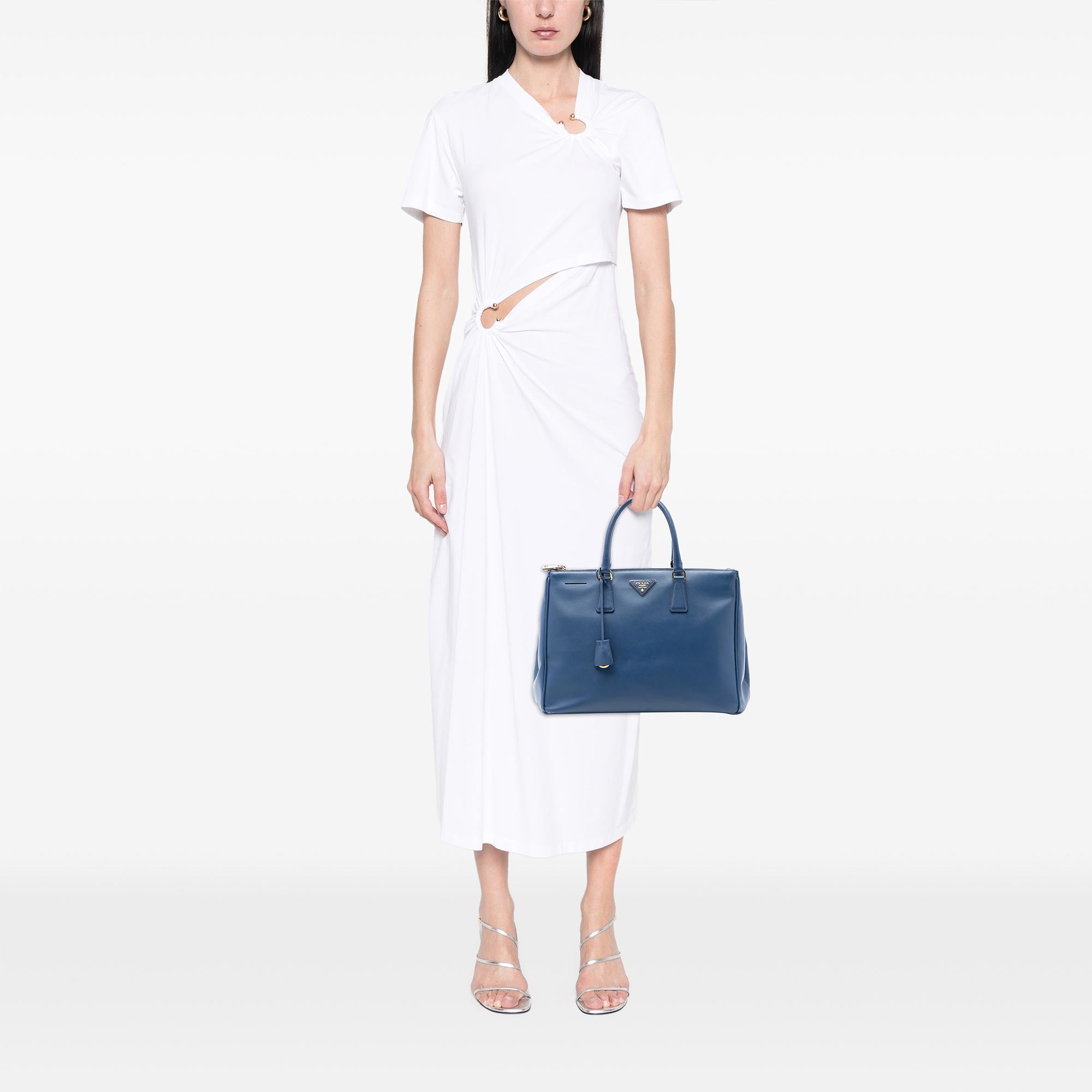 Prada Large Saffiano Lux Galleria Double Zip Tote